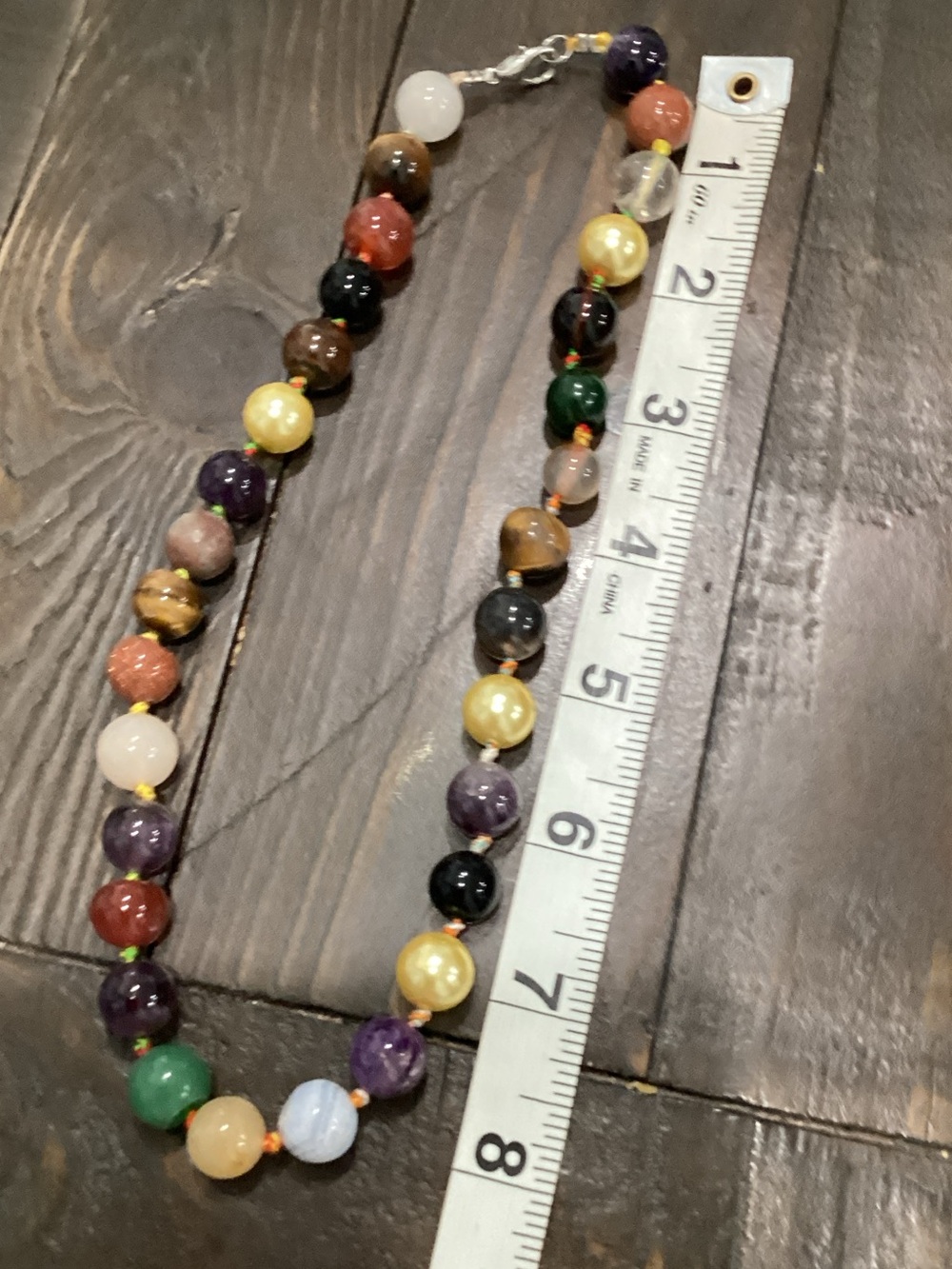 Multi-Color Beaded Women's Necklace - Elegant Gemstone Style - Picture 3 of 3